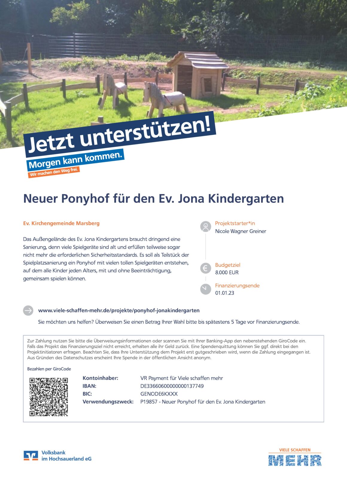 Unser Crowdfunding Projekt mit der Volksbank Hochsauerland eG Marsberg