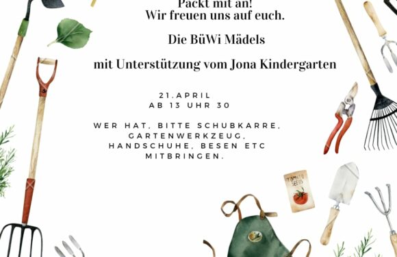 Frühjahrsputz auf der Bürgerwiese mit dem FZ Jona Kindergarten