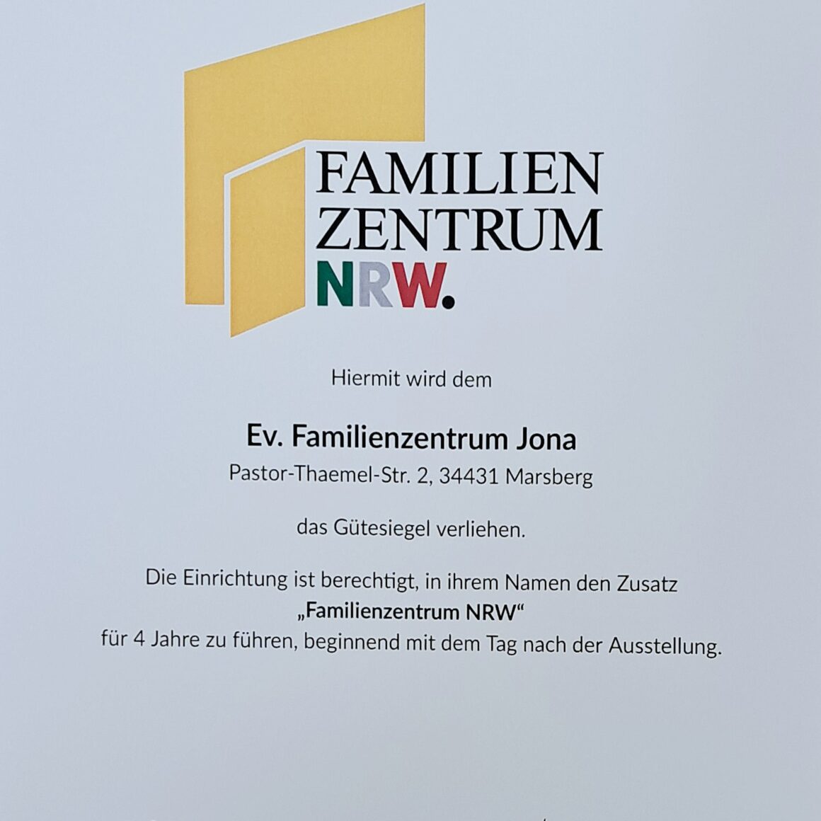 Zertifizierung zum Familienzentrum